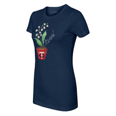 Minnesota Twins Tiny Turnip Women's Lilies & Ladybugs T-Shirt Navy