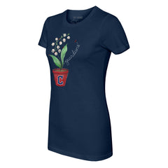 Cleveland Guardians Tiny Turnip Women's Lilies & Ladybugs T-Shirt Navy