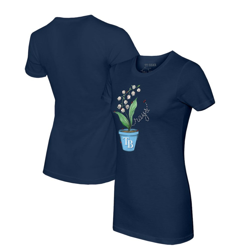 Tampa Bay Rays Tiny Turnip Women's Lilies & Ladybugs T-Shirt Navy
