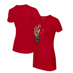 Cincinnati Reds Tiny Turnip Women's Lilies & Ladybugs T-Shirt Red