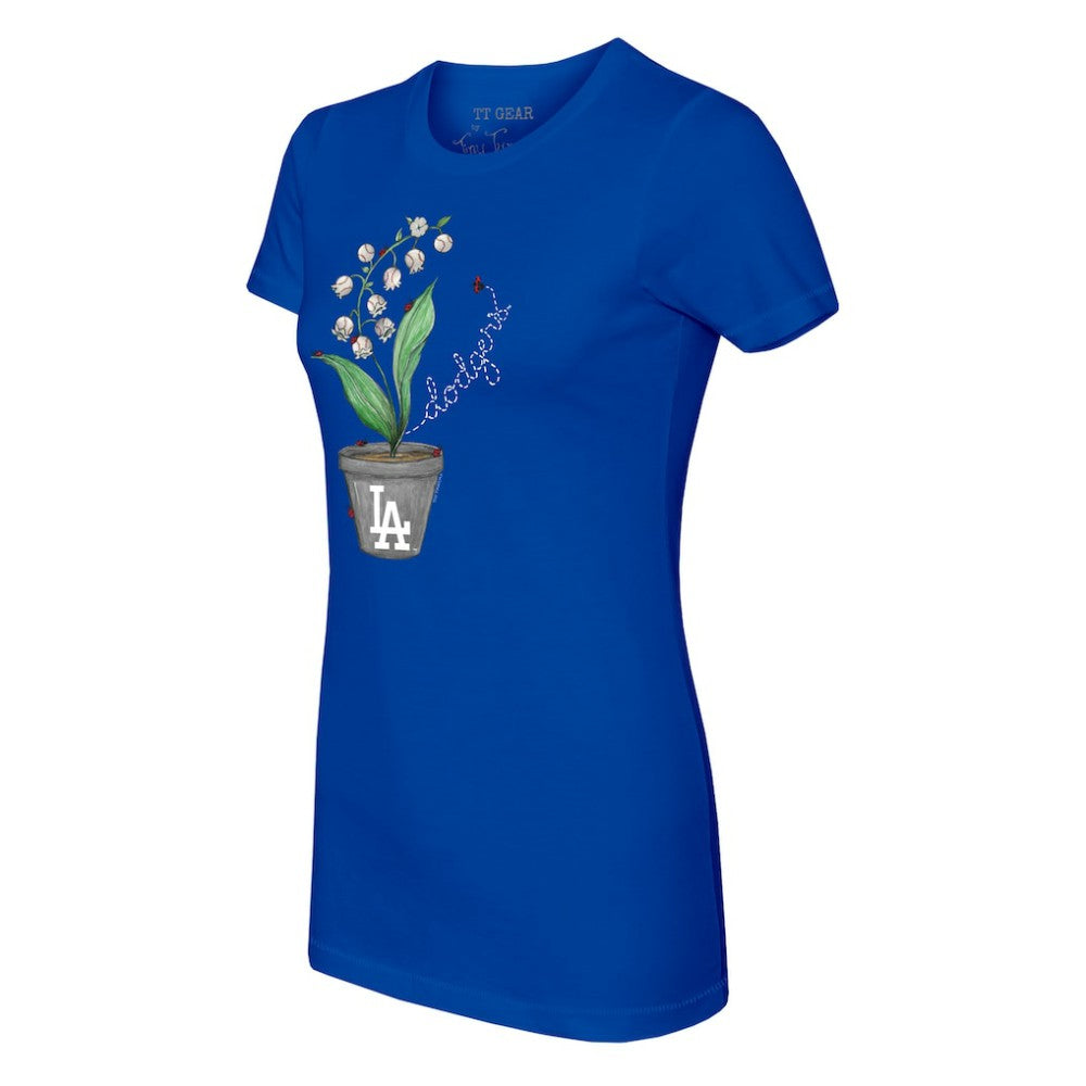 Los Angeles Dodgers Tiny Turnip Women's Lilies & Ladybugs T-Shirt Royal
