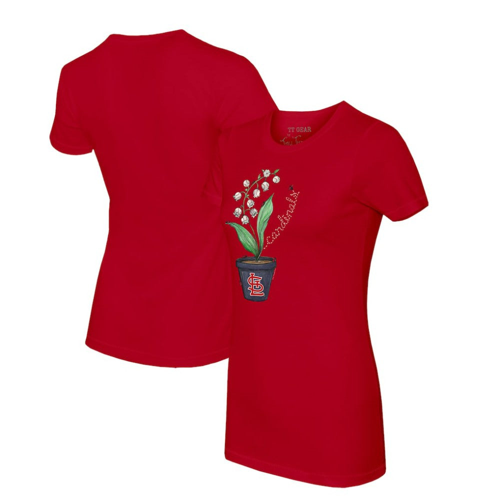 St. Louis Cardinals Tiny Turnip Women's Lilies & Ladybugs T-Shirt Red