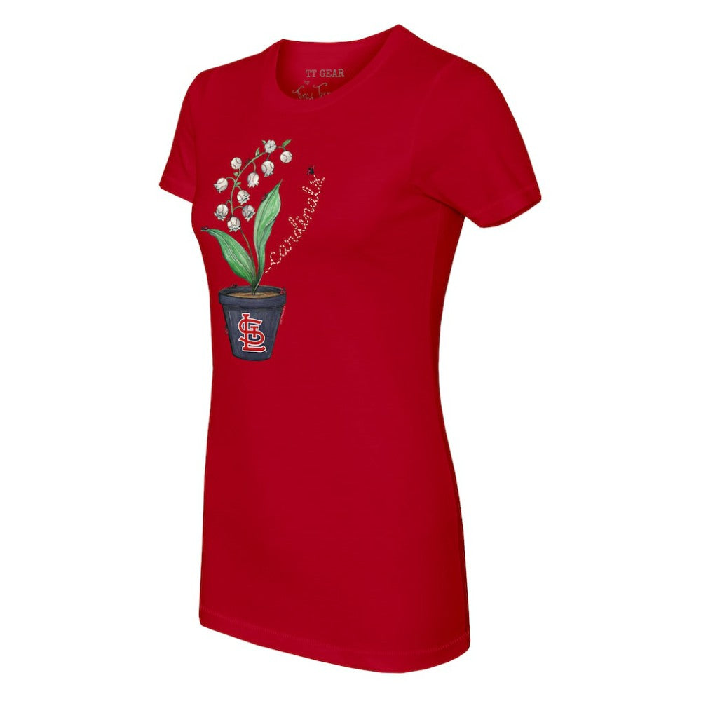 St. Louis Cardinals Tiny Turnip Women's Lilies & Ladybugs T-Shirt Red
