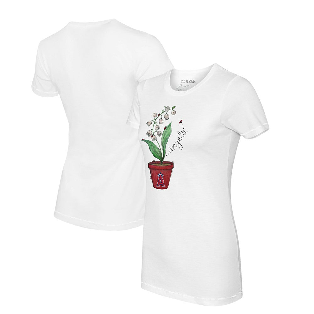 Los Angeles Angels Tiny Turnip Women's Lilies & Ladybugs T-Shirt White