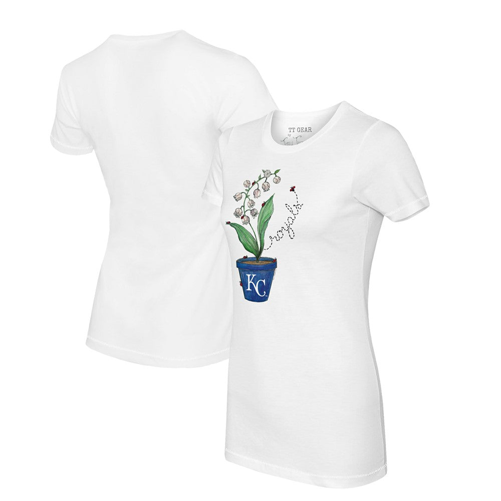 Kansas City Royals Tiny Turnip Women's Lilies & Ladybugs T-Shirt White