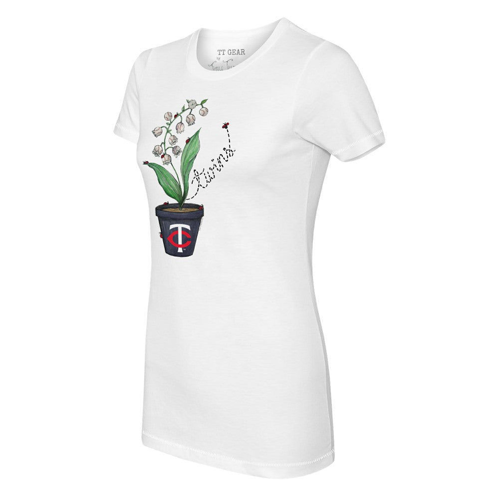 Minnesota Twins Tiny Turnip Women's Lilies & Ladybugs T-Shirt White