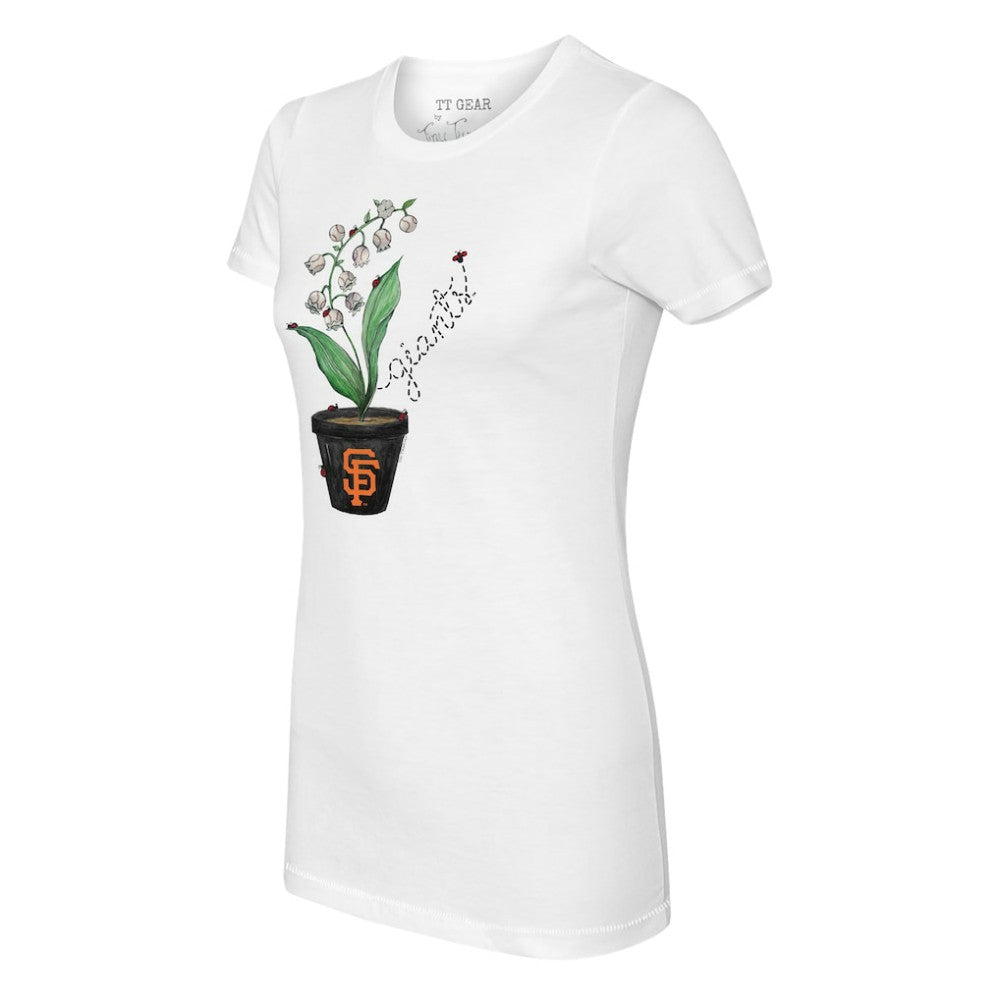 San Francisco Giants Tiny Turnip Women's Lilies & Ladybugs T-Shirt White
