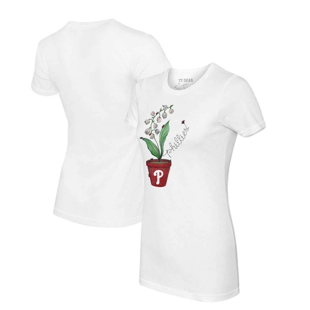 Philadelphia Phillies Tiny Turnip Women's Lilies & Ladybugs T-Shirt White