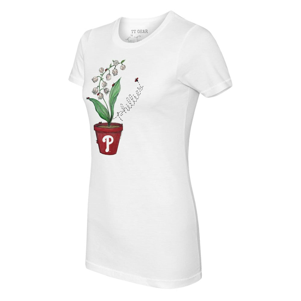 Philadelphia Phillies Tiny Turnip Women's Lilies & Ladybugs T-Shirt White