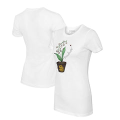 San Diego Padres Tiny Turnip Women's Lilies & Ladybugs T-Shirt White
