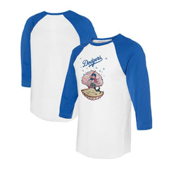 Los Angeles Dodgers Tiny Turnip Unisex Mermaid 3/4-Sleeve Raglan T-Shirt White/Royal