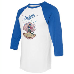 Los Angeles Dodgers Tiny Turnip Unisex Mermaid 3/4-Sleeve Raglan T-Shirt White/Royal