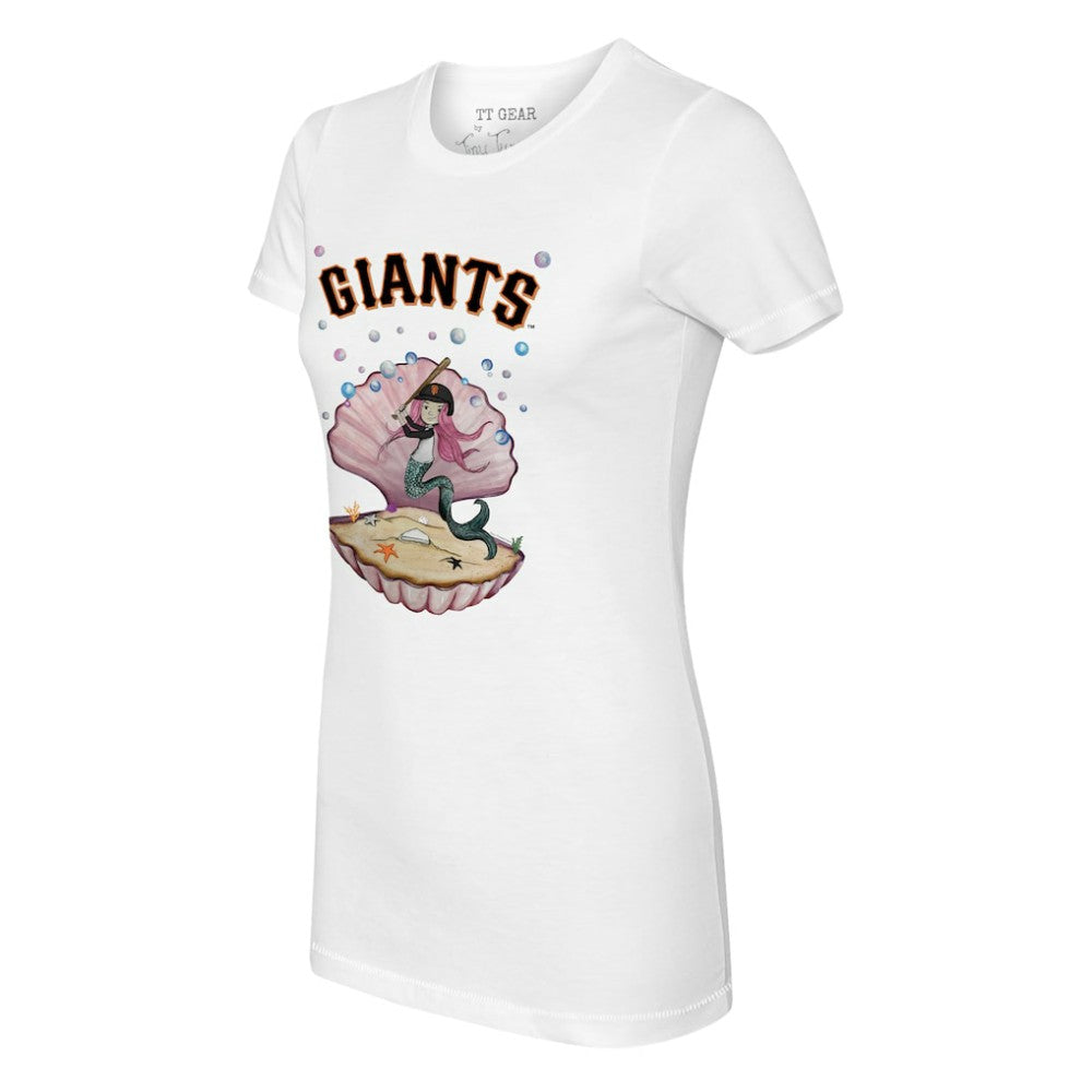 San Francisco Giants Tiny Turnip Women's Mermaid T-Shirt White