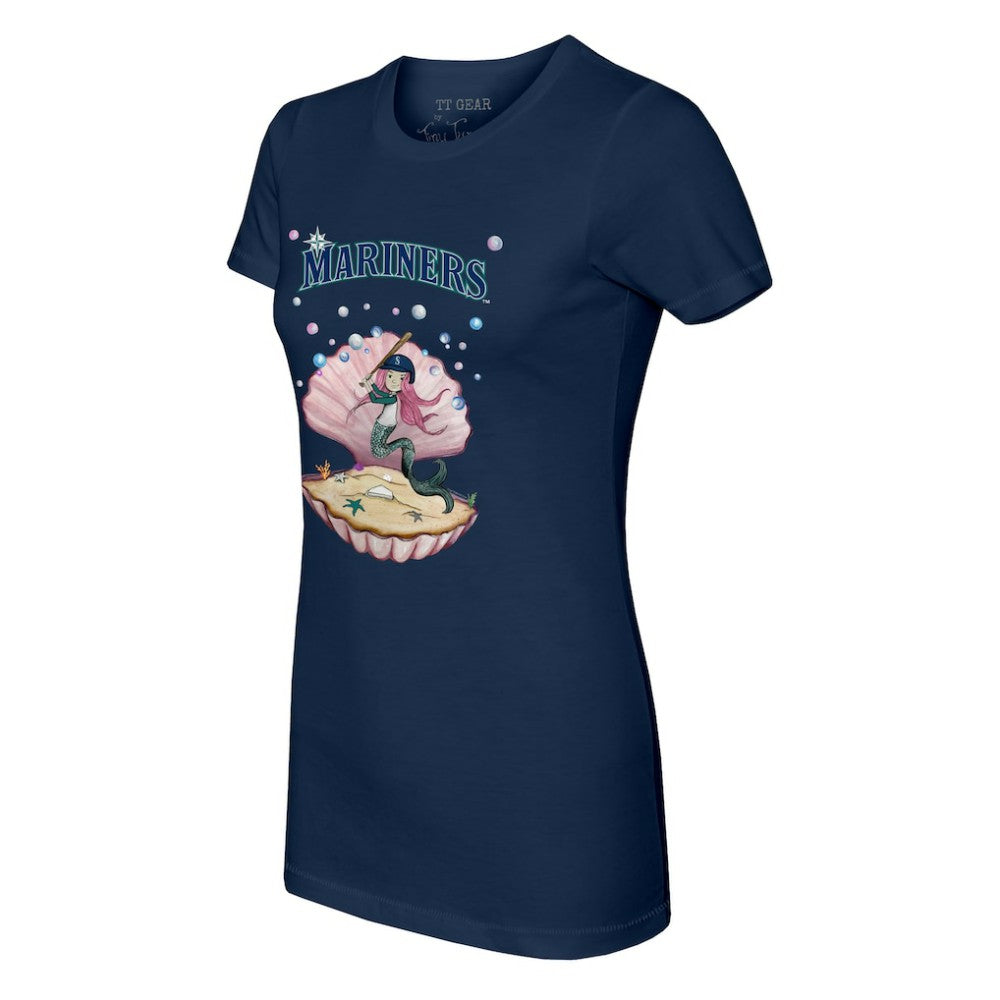 Seattle Mariners Tiny Turnip Women's Mermaid T-Shirt Navy