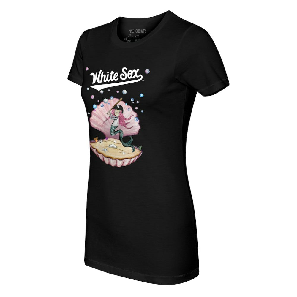 Chicago White Sox Tiny Turnip Women's Mermaid T-Shirt Black