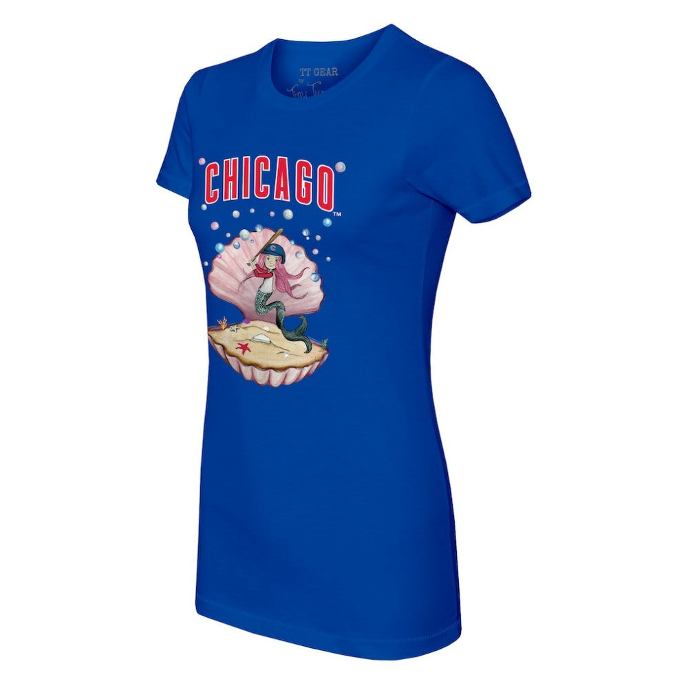 Chicago Cubs Tiny Turnip Women's Mermaid T-Shirt Royal