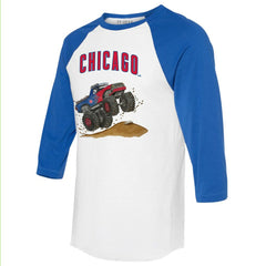 Chicago Cubs Tiny Turnip Unisex Monster Truck 3/4-Sleeve Raglan T-Shirt White/Royal
