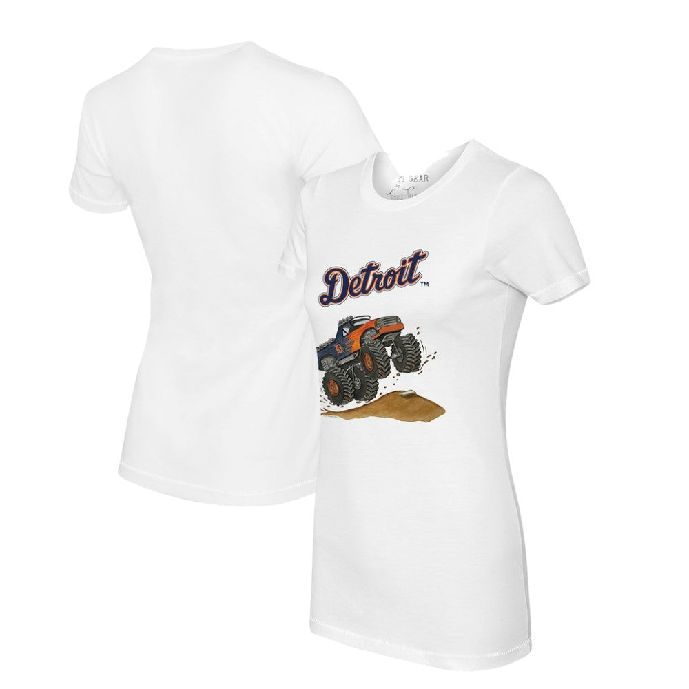 Detroit Tigers Tiny Turnip Women's Monster Truck T-Shirt White