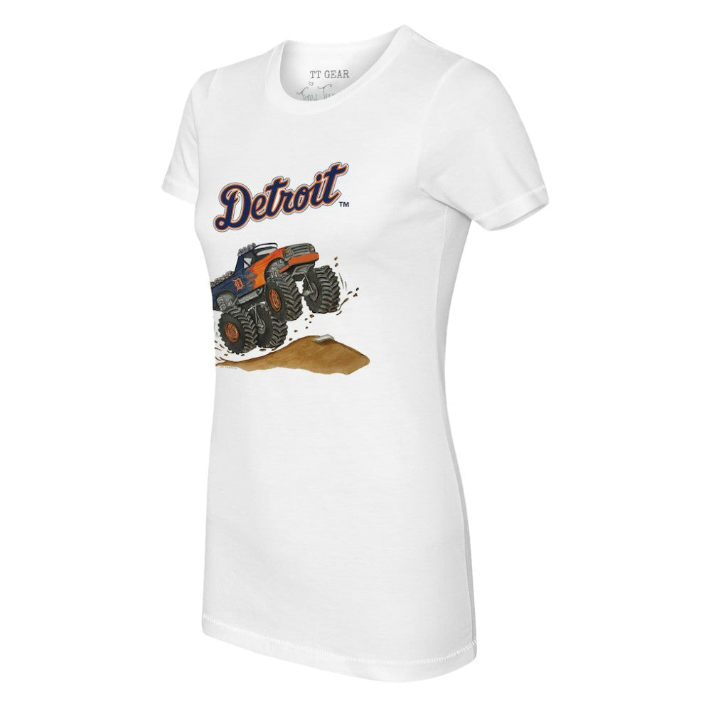 Detroit Tigers Tiny Turnip Women's Monster Truck T-Shirt White