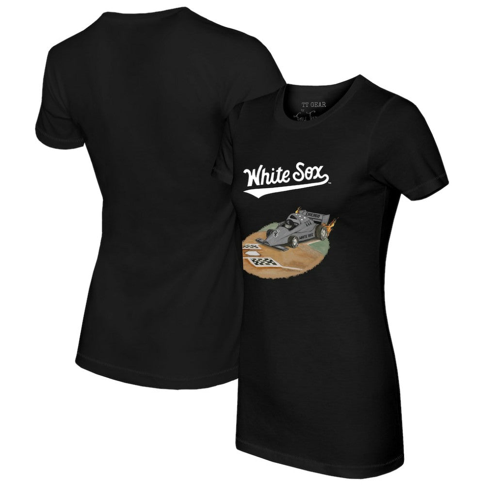 Chicago White Sox Tiny Turnip Women's Race Car T-Shirt Black
