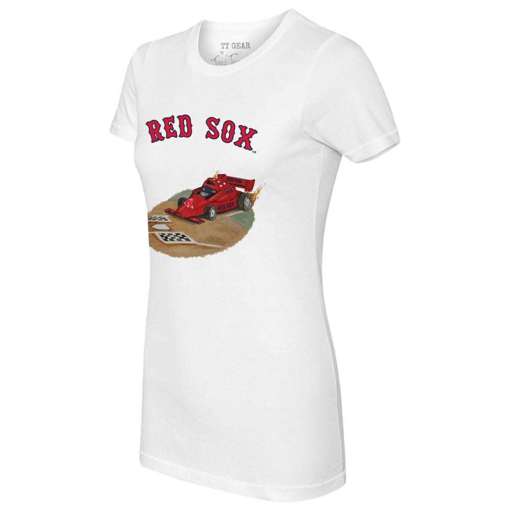Boston Red Sox Tiny Turnip Women's Race Car T-Shirt White