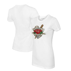 Detroit Tigers Tiny Turnip Women's Tattoo Rose T-Shirt White