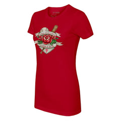 Philadelphia Phillies Tiny Turnip Women's Tattoo Rose T-Shirt Red