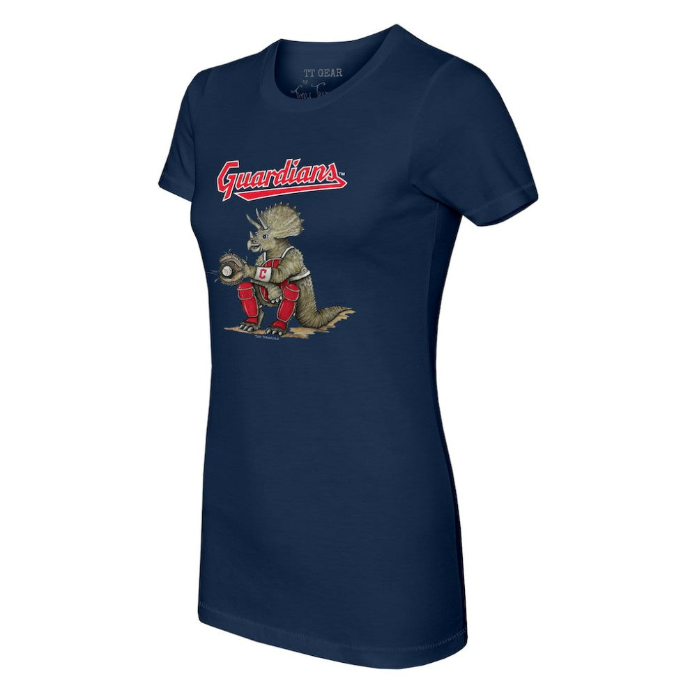 Cleveland Guardians Tiny Turnip Women's Triceratops T-Shirt Navy