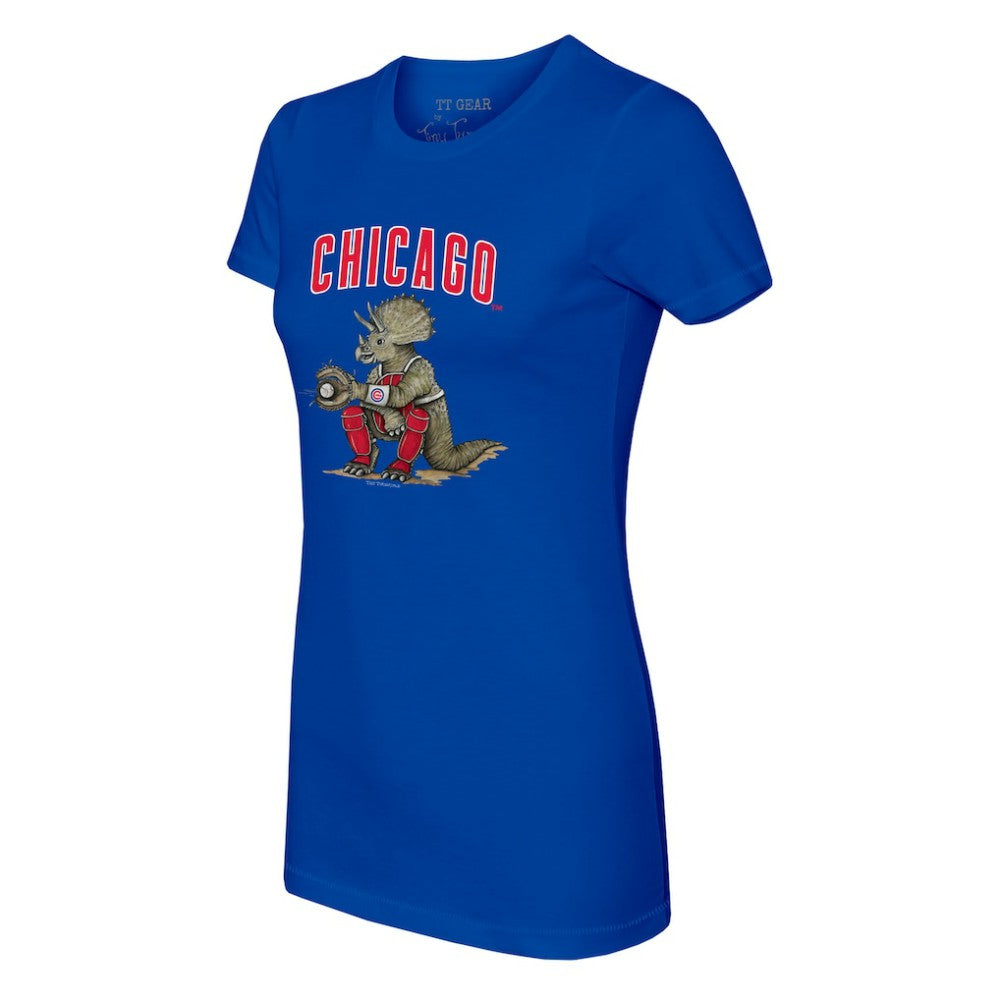 Chicago Cubs Tiny Turnip Women's Triceratops T-Shirt Royal