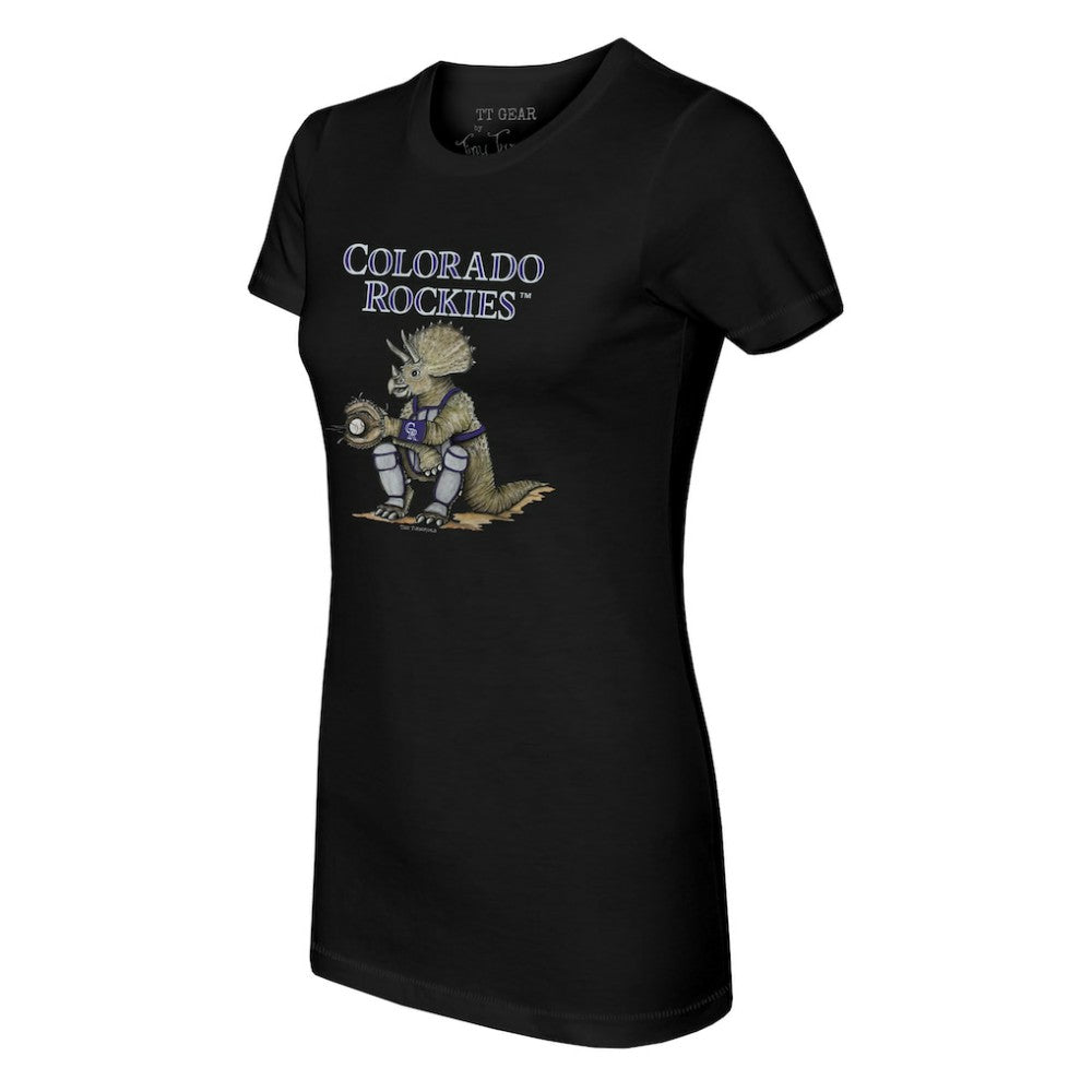 Colorado Rockies Tiny Turnip Women's Triceratops T-Shirt Black