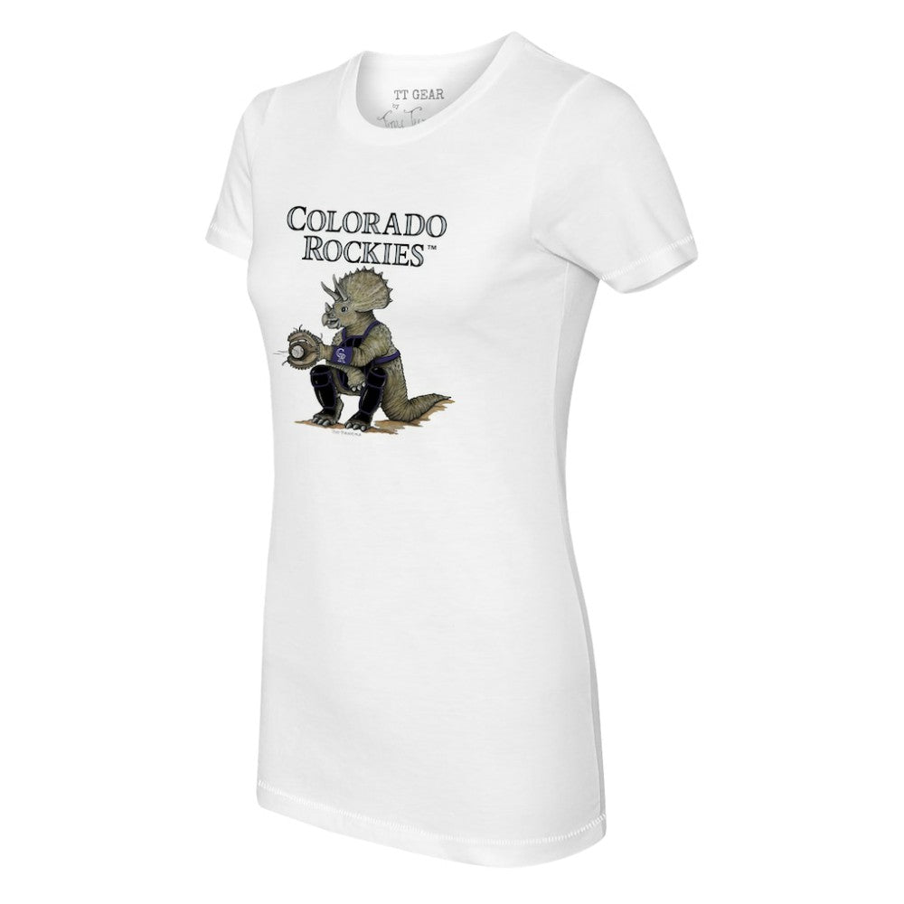 Colorado Rockies Tiny Turnip Women's Triceratops T-Shirt White