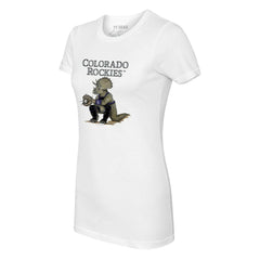 Colorado Rockies Tiny Turnip Women's Triceratops T-Shirt White