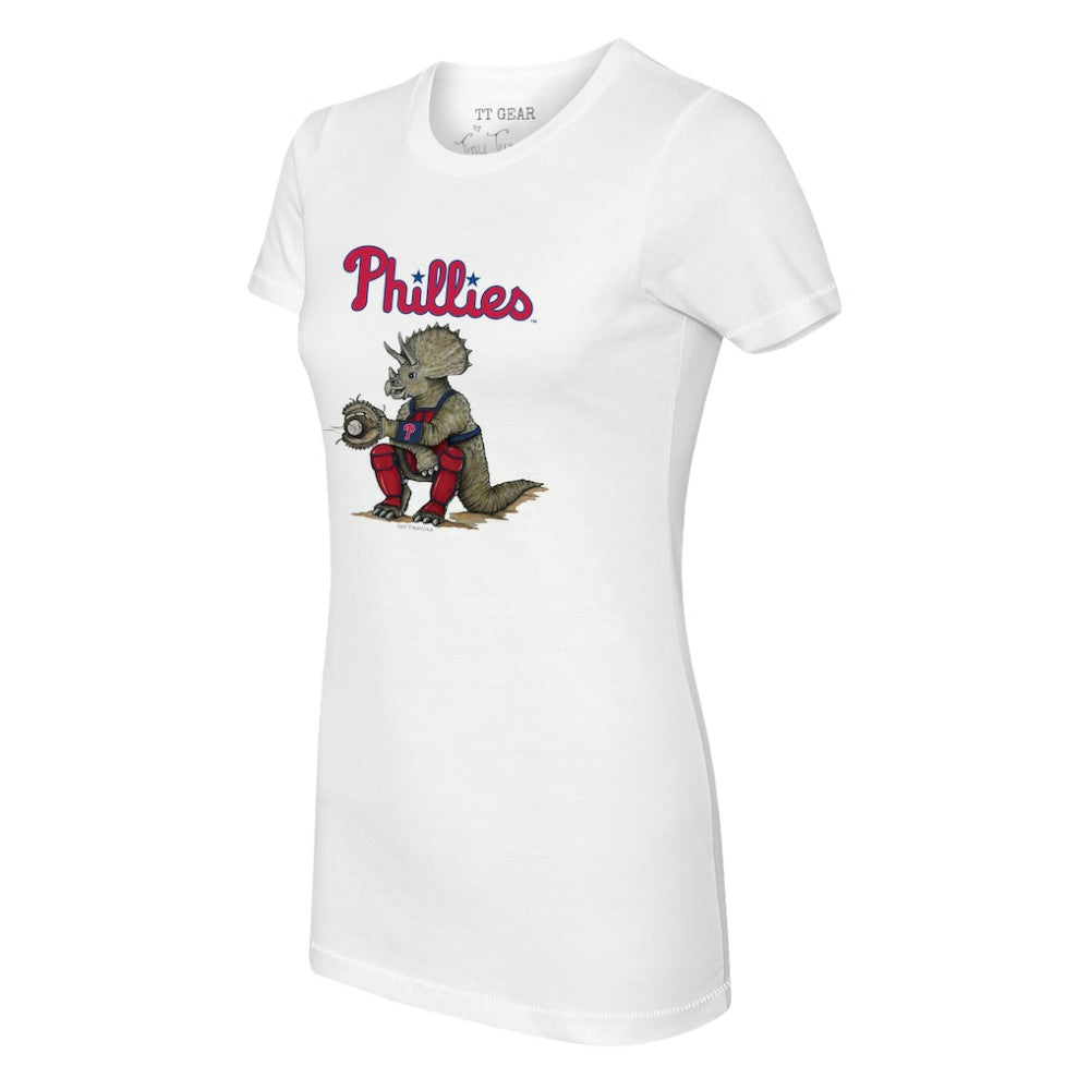 Philadelphia Phillies Tiny Turnip Women's Triceratops T-Shirt White