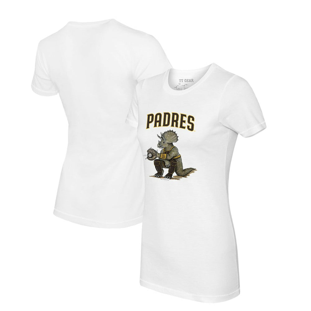 San Diego Padres Tiny Turnip Women's Triceratops T-Shirt White