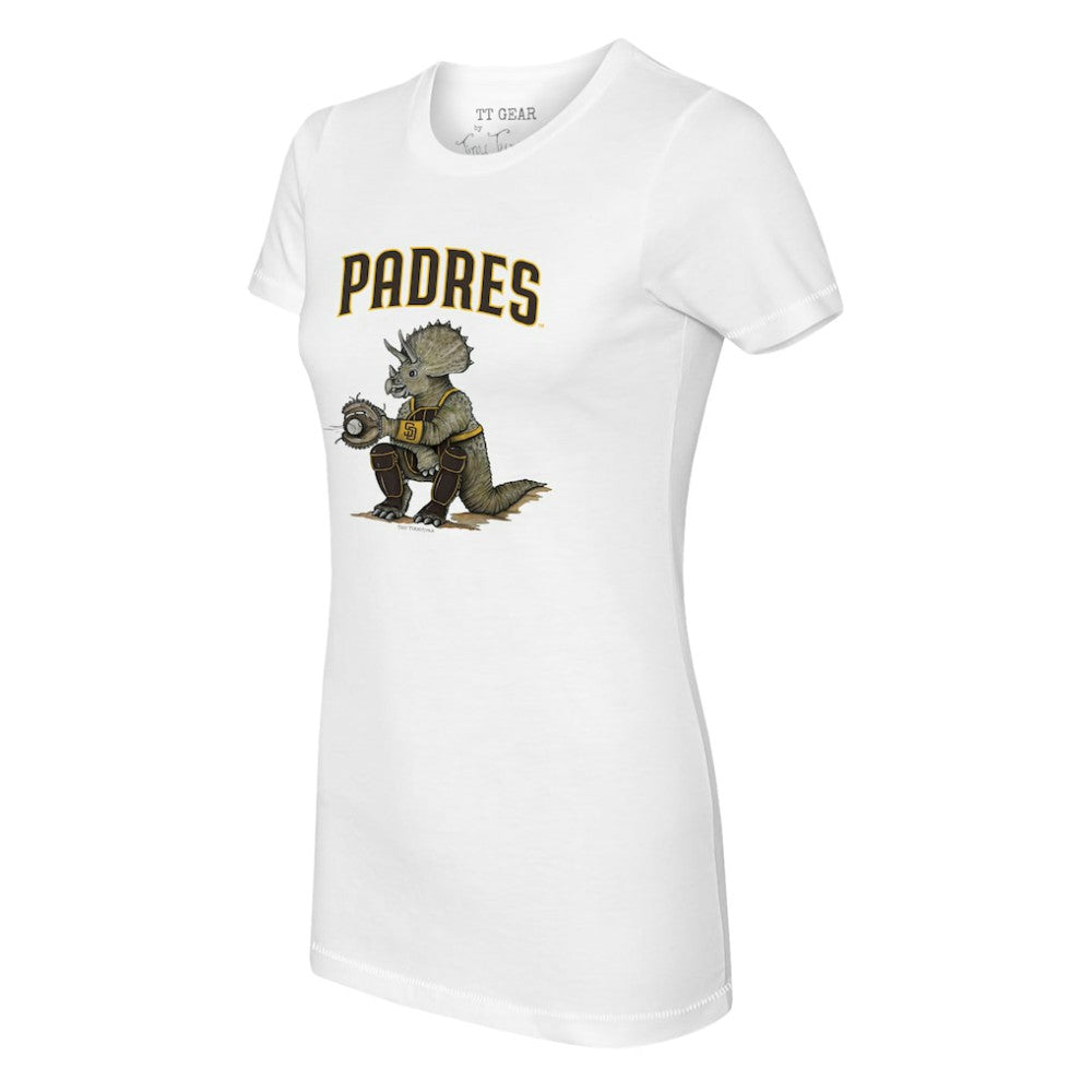 San Diego Padres Tiny Turnip Women's Triceratops T-Shirt White