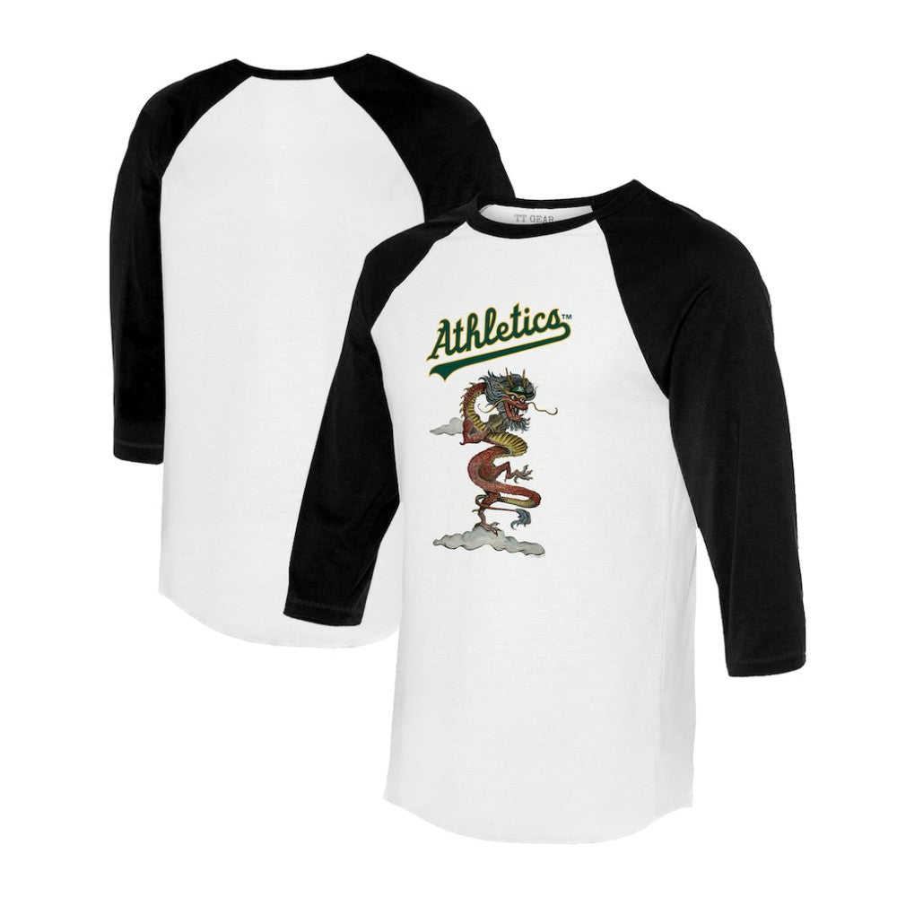 Athletics Tiny Turnip Unisex 2024 Year of the Dragon 3/4-Sleeve Raglan T-Shirt White/Black