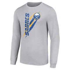 Buffalo Sabres Starter Color Scratch Long-Sleeve T-Shirt Heather Gray
