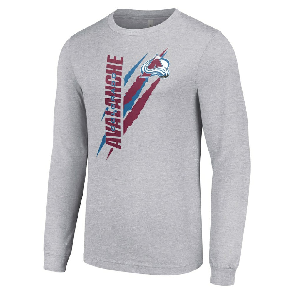 Colorado Avalanche Starter Color Scratch Long-Sleeve T-Shirt Heather Gray