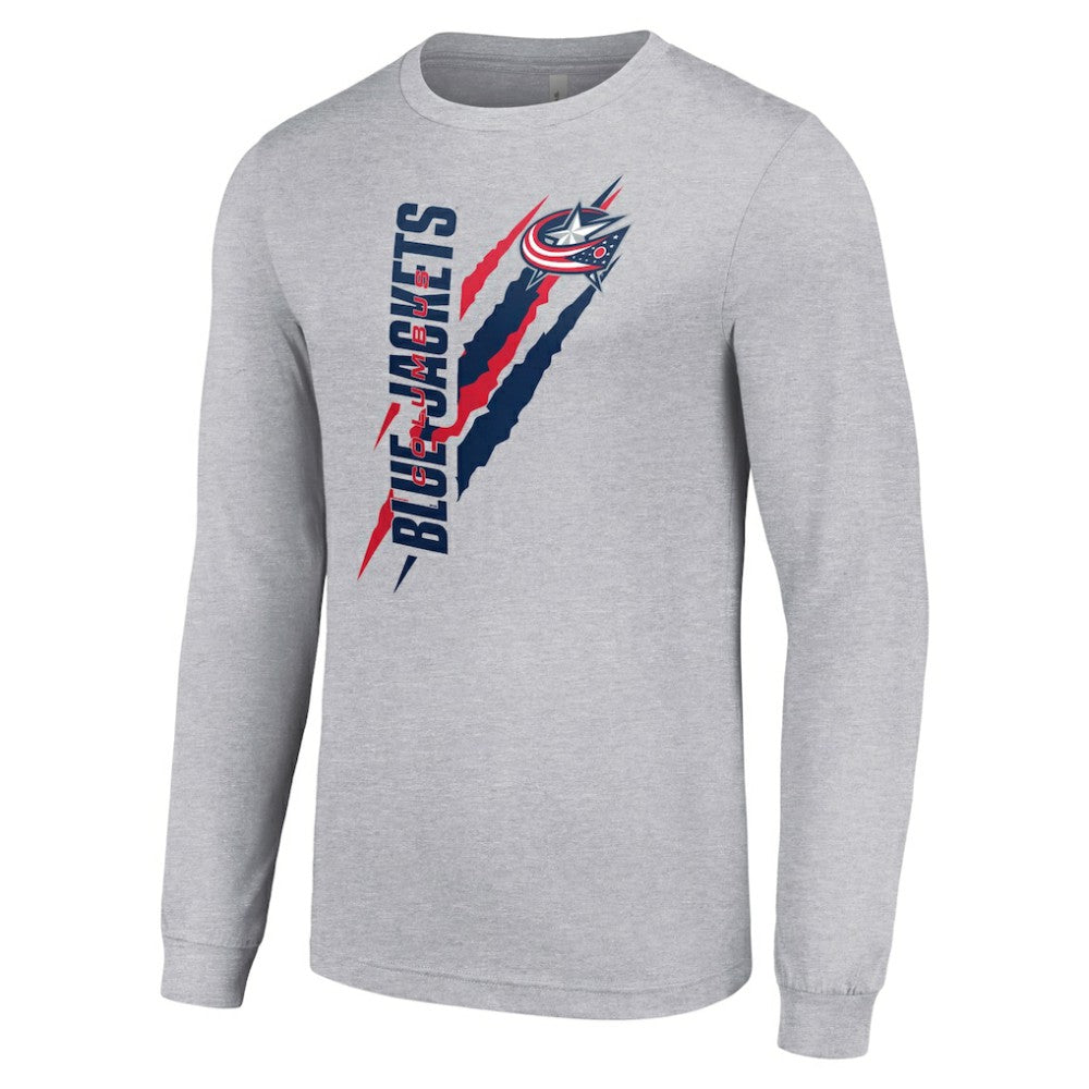Columbus Blue Jackets Starter Color Scratch Long-Sleeve T-Shirt Heather Gray