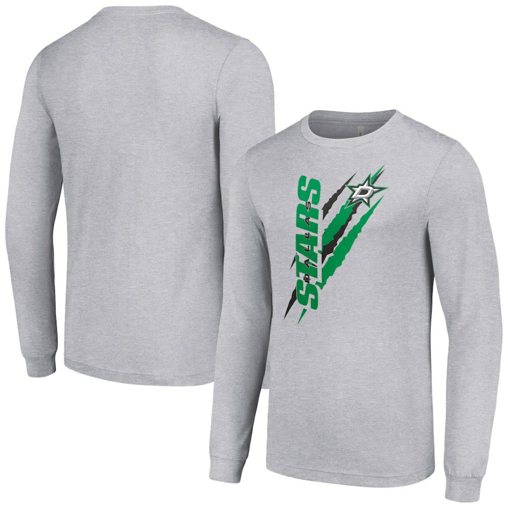 Dallas Stars Starter Color Scratch Long-Sleeve T-Shirt Heather Gray