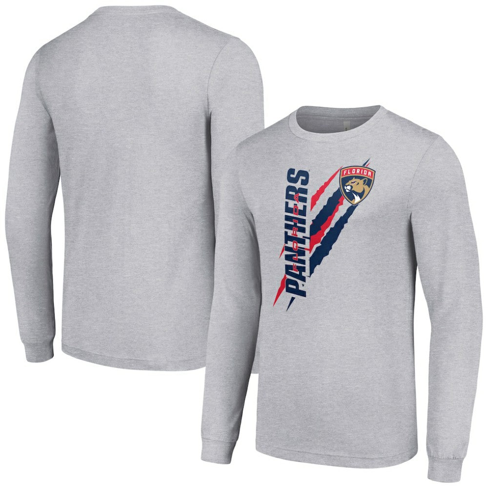 Florida Panthers Starter Color Scratch Long-Sleeve T-Shirt Heather Gray