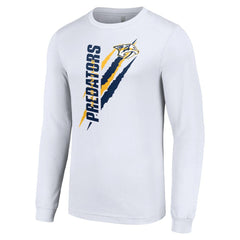 Nashville Predators Starter Color Scratch Long-Sleeve T-Shirt White