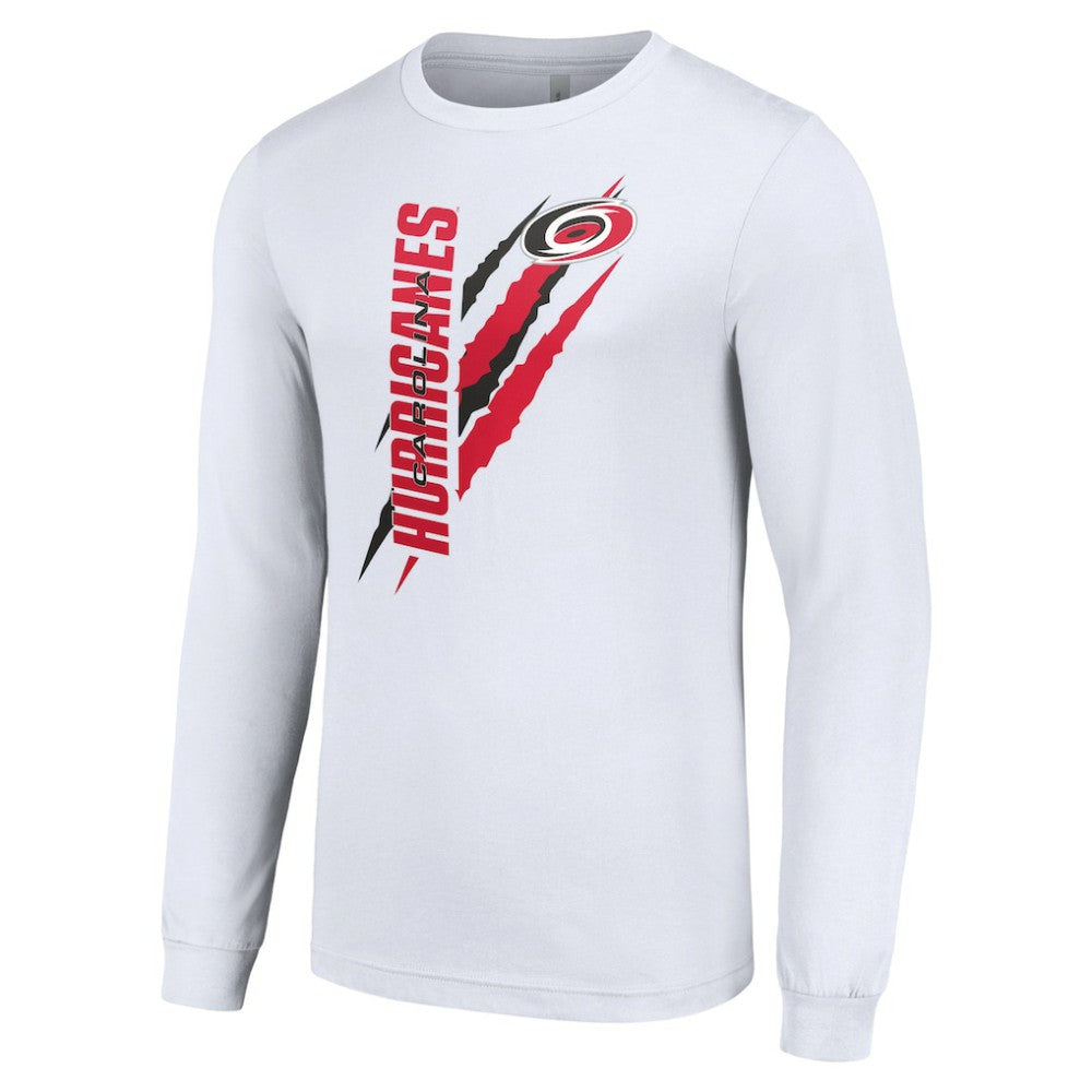 Carolina Hurricanes Starter Color Scratch Long-Sleeve T-Shirt White