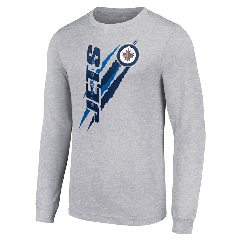 Winnipeg Jets Starter Color Scratch Long-Sleeve T-Shirt Heather Gray