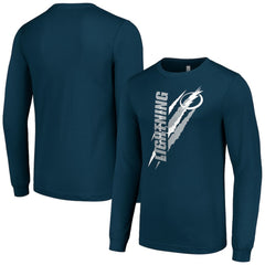 Tampa Bay Lightning Starter Color Scratch Long-Sleeve T-Shirt Navy
