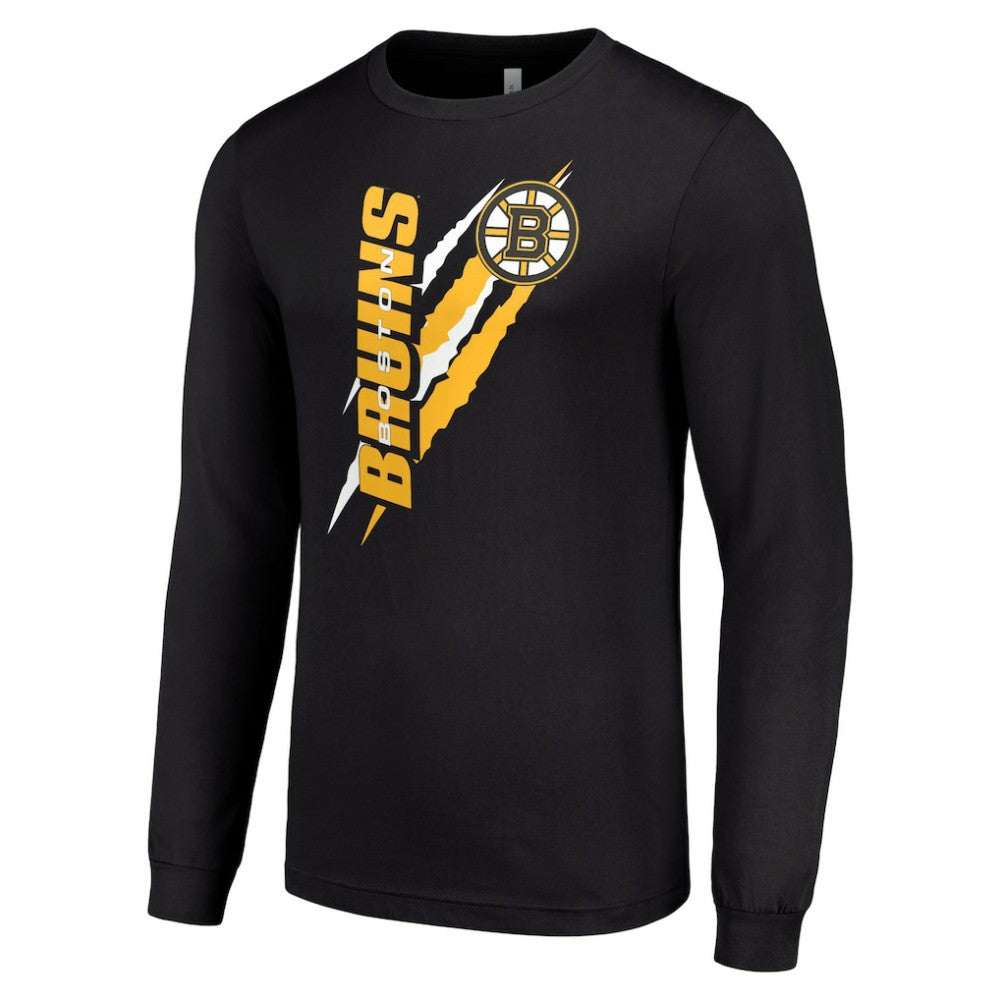 Boston Bruins Starter Color Scratch Long-Sleeve T-Shirt Black