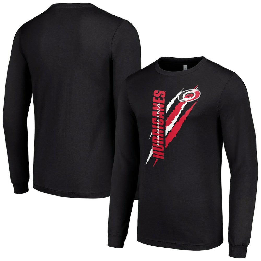 Carolina Hurricanes Starter Color Scratch Long-Sleeve T-Shirt Black