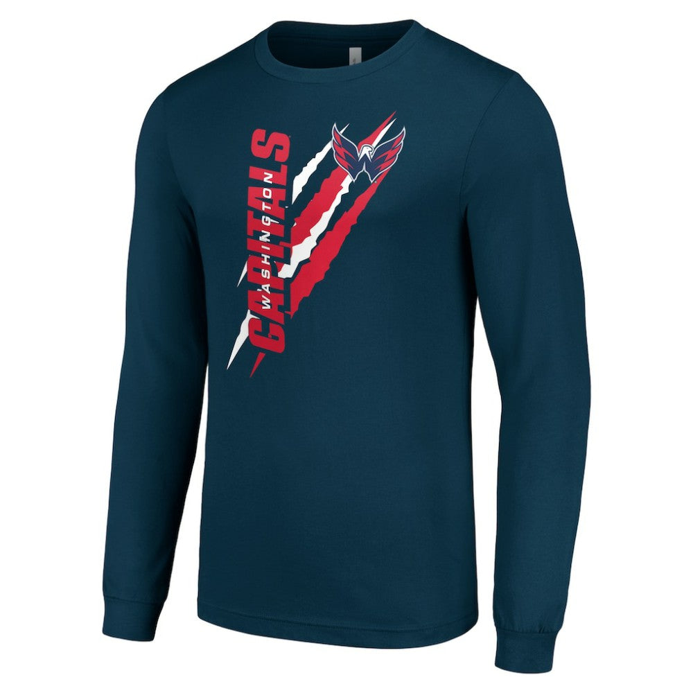 Washington Capitals Starter Color Scratch Long-Sleeve T-Shirt Navy