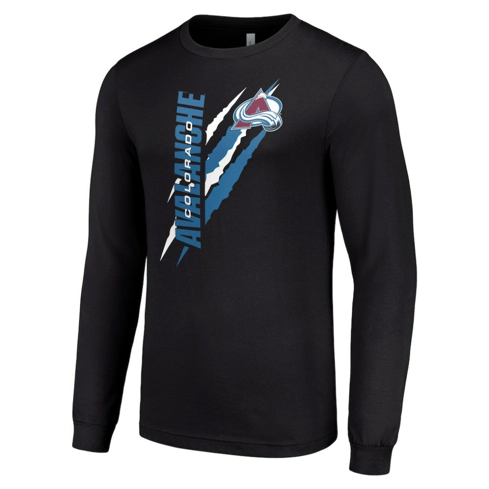 Colorado Avalanche Starter Color Scratch Long-Sleeve T-Shirt Black