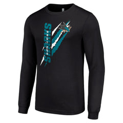 San Jose Sharks Starter Color Scratch Long-Sleeve T-Shirt Black